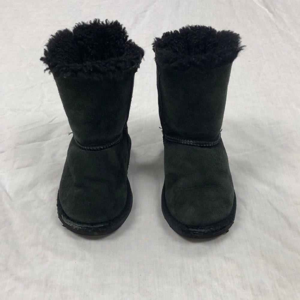 UGG Kids Bailey Bow Black Boots (S/N 3280T)/ Size: 10 Toddler
